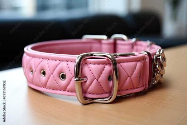 Puff Leather Dog Collar